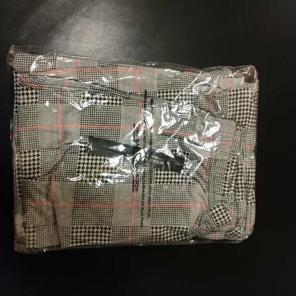 Biker short set, sizes small/medium. Plaid like detail - Picture 2 of 5